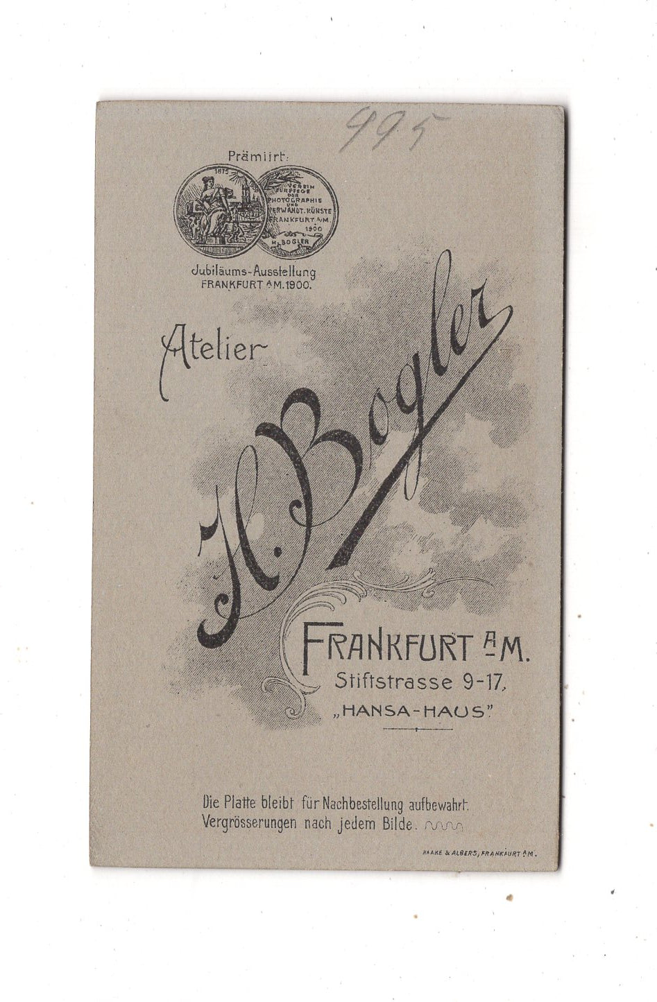 Fotografie Herrenportrait - Frankfurt Main 1900er