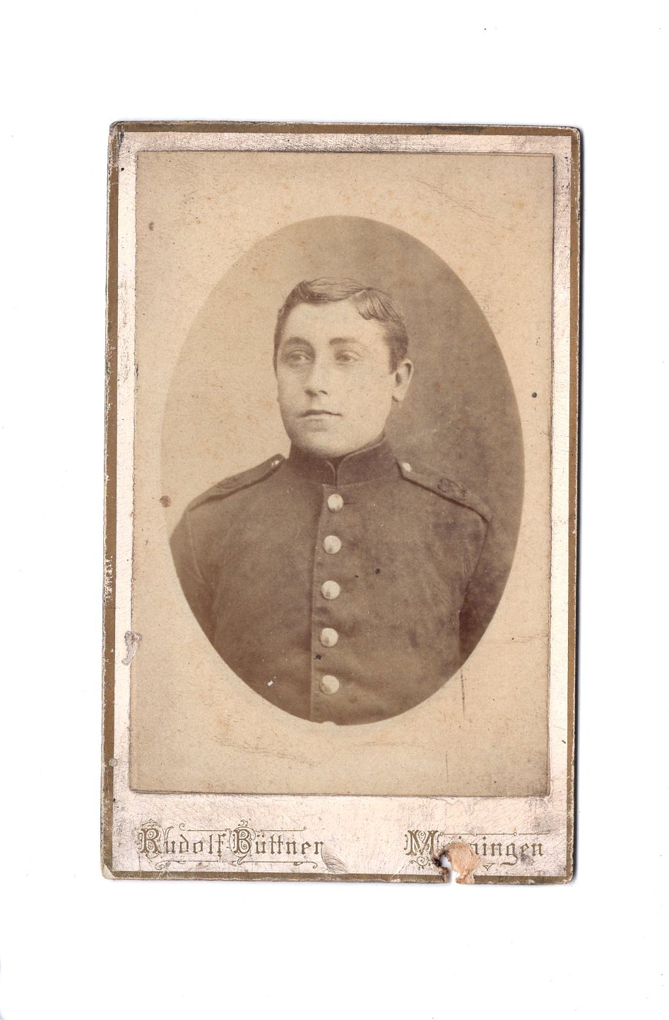 Fotografie Soldat / Soldatenportrait Regiment 32 - Meiningen 1880er