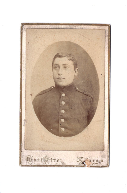 Fotografie Soldat / Soldatenportrait Regiment 32 - Meiningen 1880er