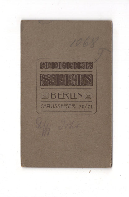 Fotografie Feines junges Mädchen - Berlin um 1910 / CDV M1-37