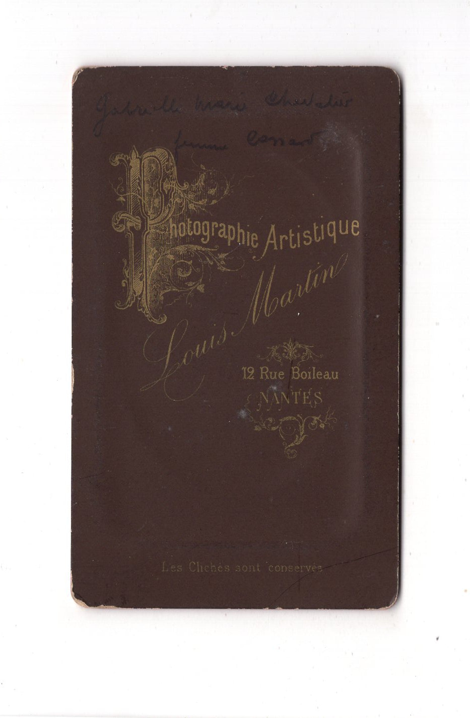 Fotografie Damenportrait - Nantes 1880er / CDV C1-14