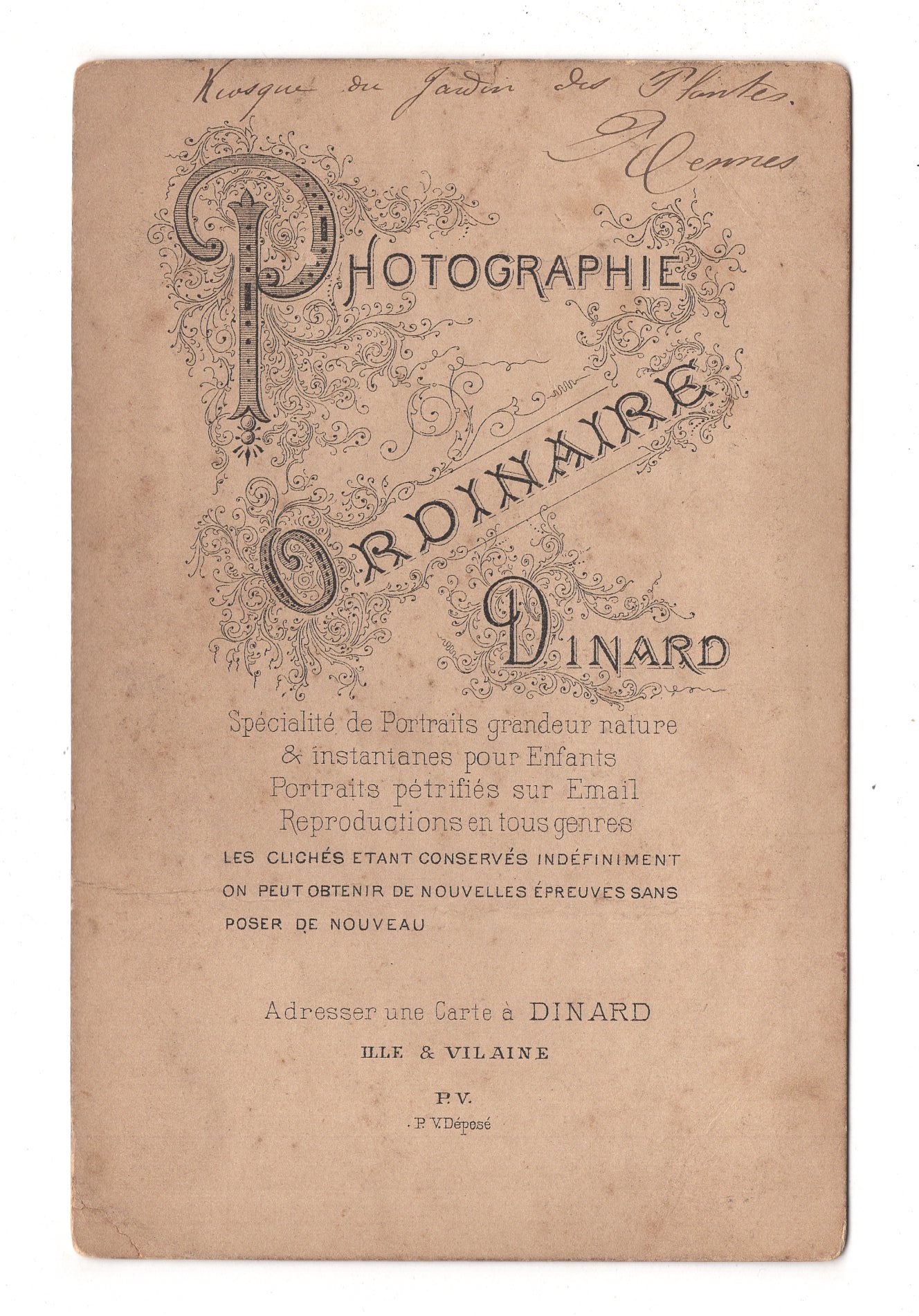 Fotografie Dinard / Kiosque du Jardin des Plantes / Frankreich - um 1880 / CAB V-21