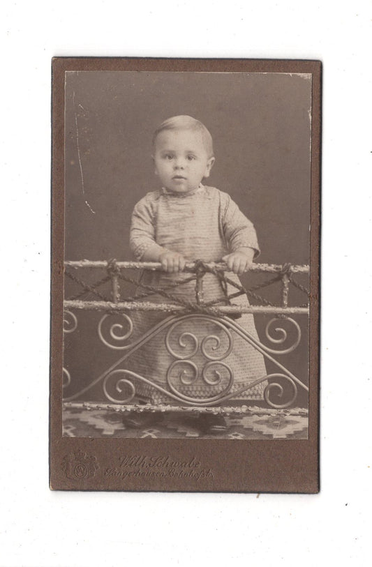 Fotografie Niedlicher kleiner Junge - Sangerhausen 1910er / CDV M1-17