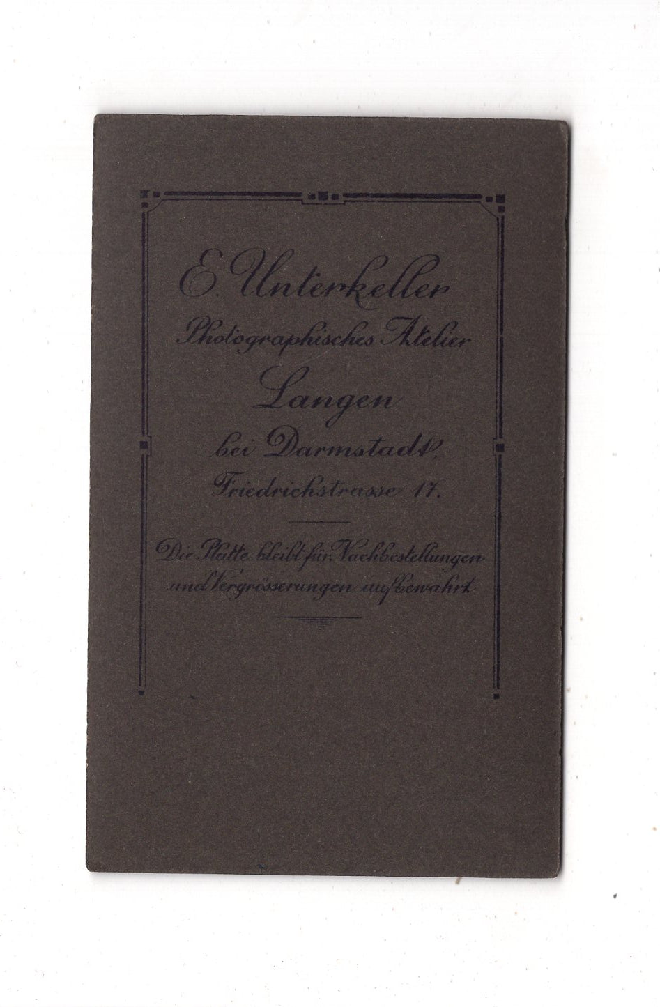 Fotografie Feines junges Mädchen - Langen bei Darmstadt 1910er / CDV M1-37