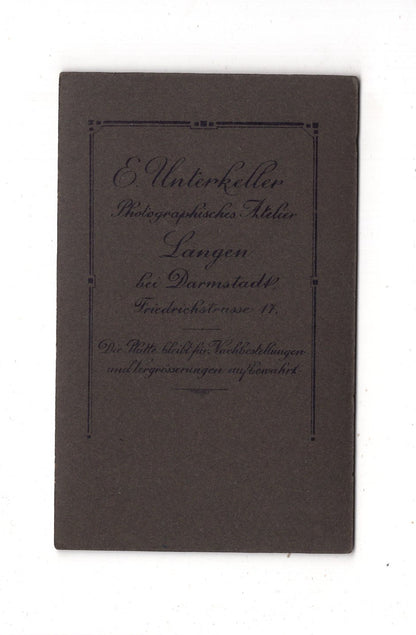 Fotografie Feines junges Mädchen - Langen bei Darmstadt 1910er / CDV M1-37