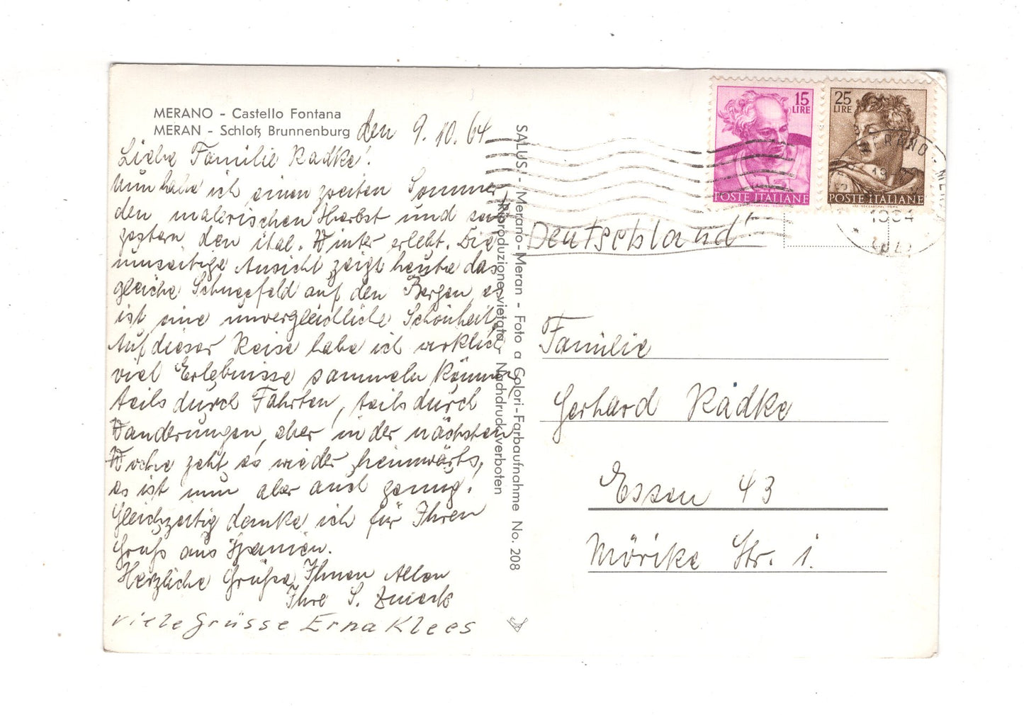 Ansichtskarte Meran / Schloss Brunnenburg / Italien / N1-57