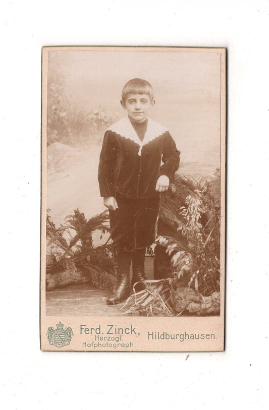 Fotografie Niedlicher kleiner Junge - Hildburghausen 1890er / CDV M1-17