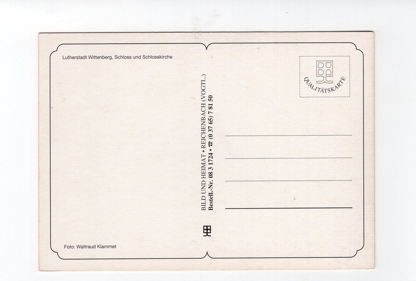 Ansichtskarte Lutherstadt Wittenberg / Schloss und Schlosskirche