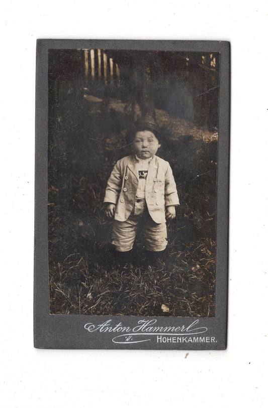 Fotografie Niedlicher kleiner Junge - Hohenkammer 1910er / CDV M1-17
