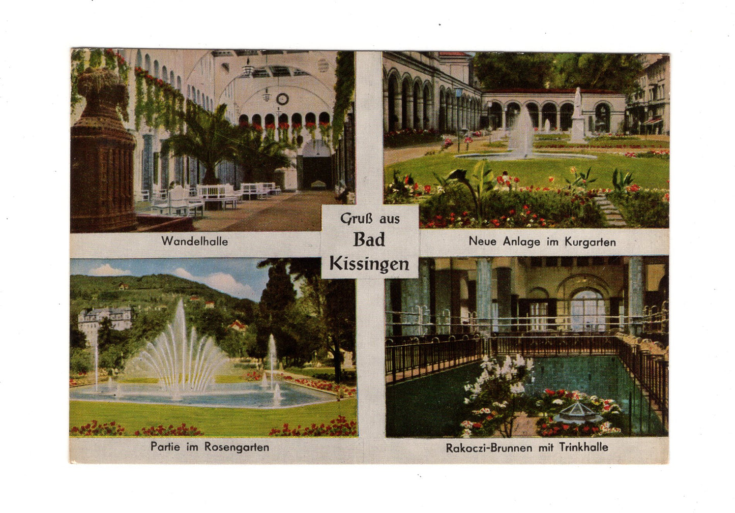 Ansichtskarte Bad Kissingen / Wandelhalle / Rakoczi-Brunnen mit Trinkhalle +++