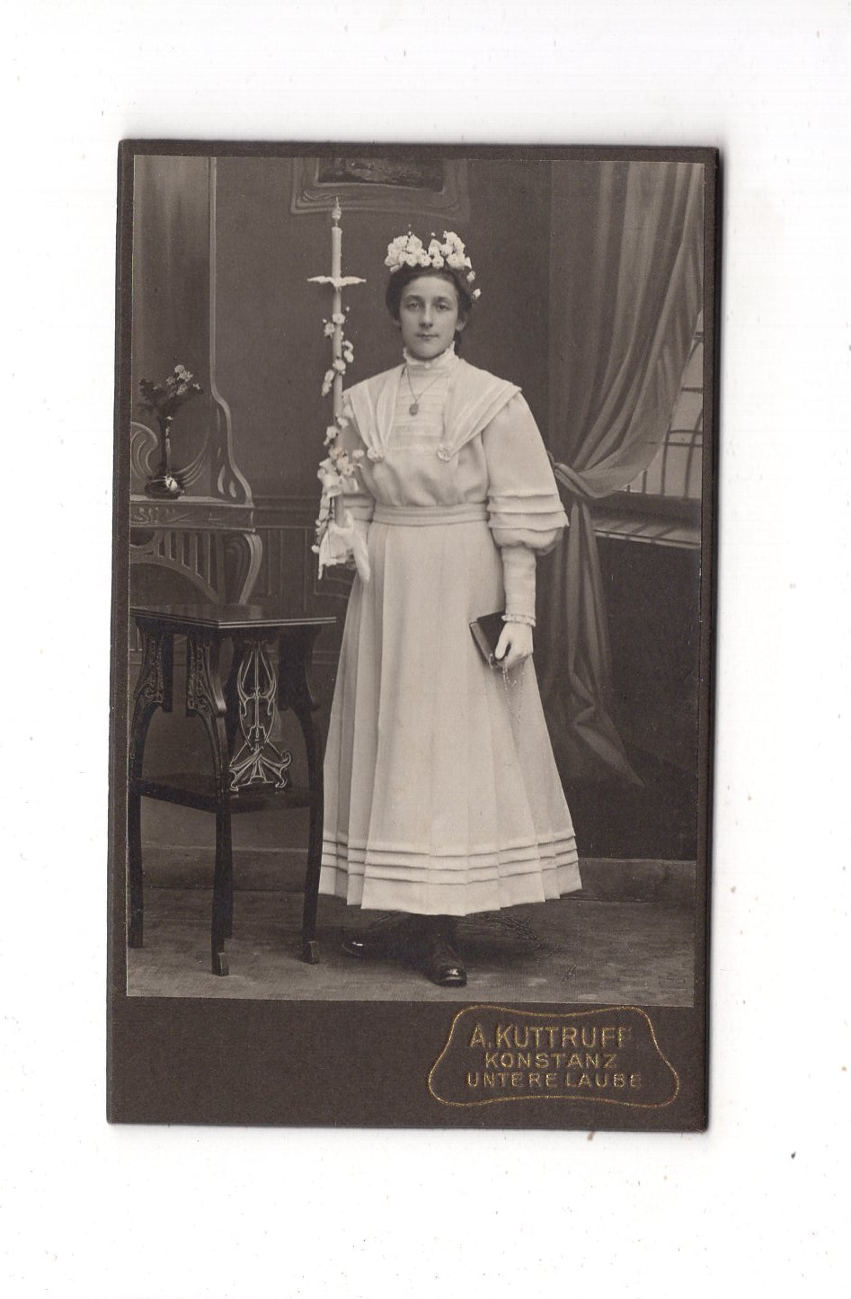 Fotografie Feines junges Mädchen - Konstanz 1900er / CDV M1-37