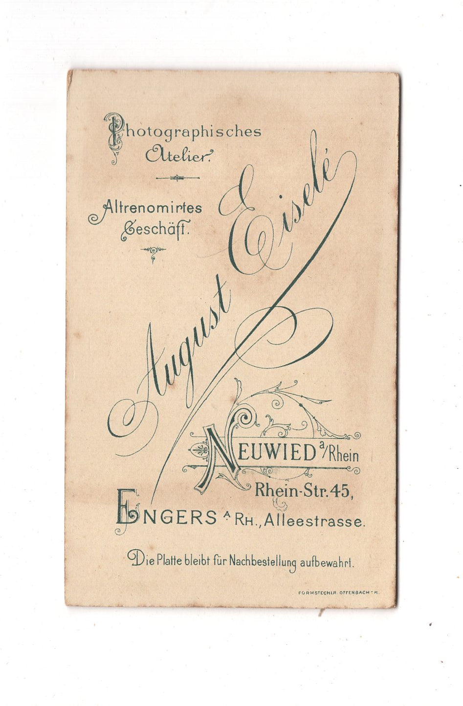 Fotografie Feiner Herr - Neuwied / Engers am Rhein 1890er / CDV L1-35