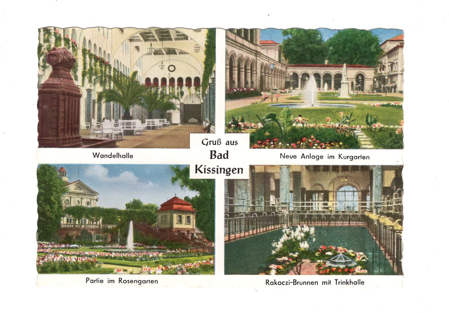 Ansichtskarte Bad Kissingen / Wandelhalle / Rakoczi-Brunnen mit Trinkhalle +++