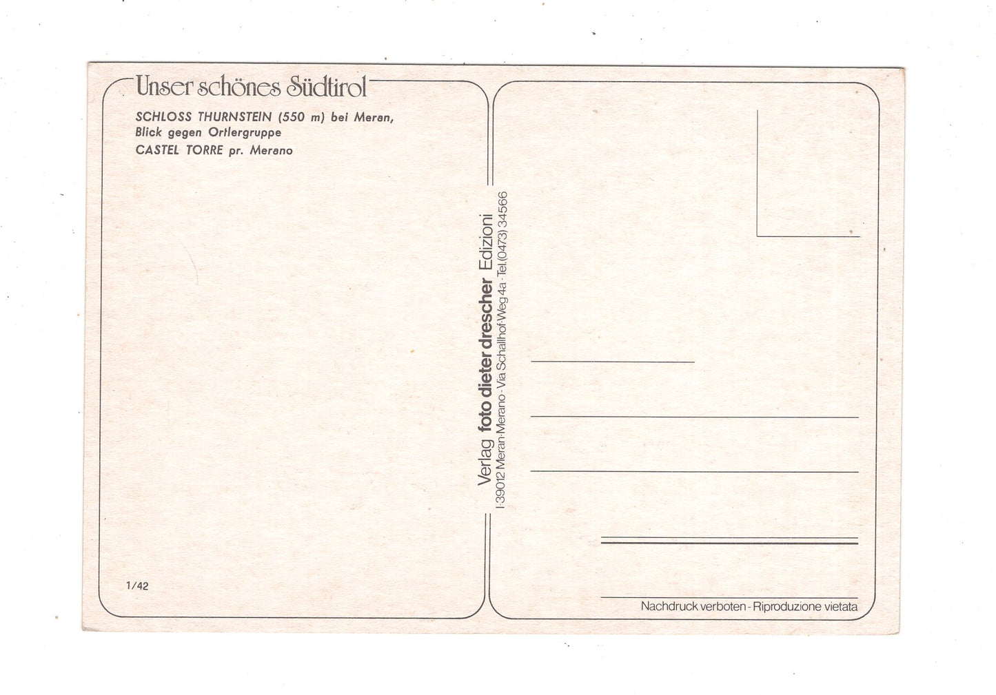 Ansichtskarte Schloss Thurnstein bei Meran / Italien / N1-57