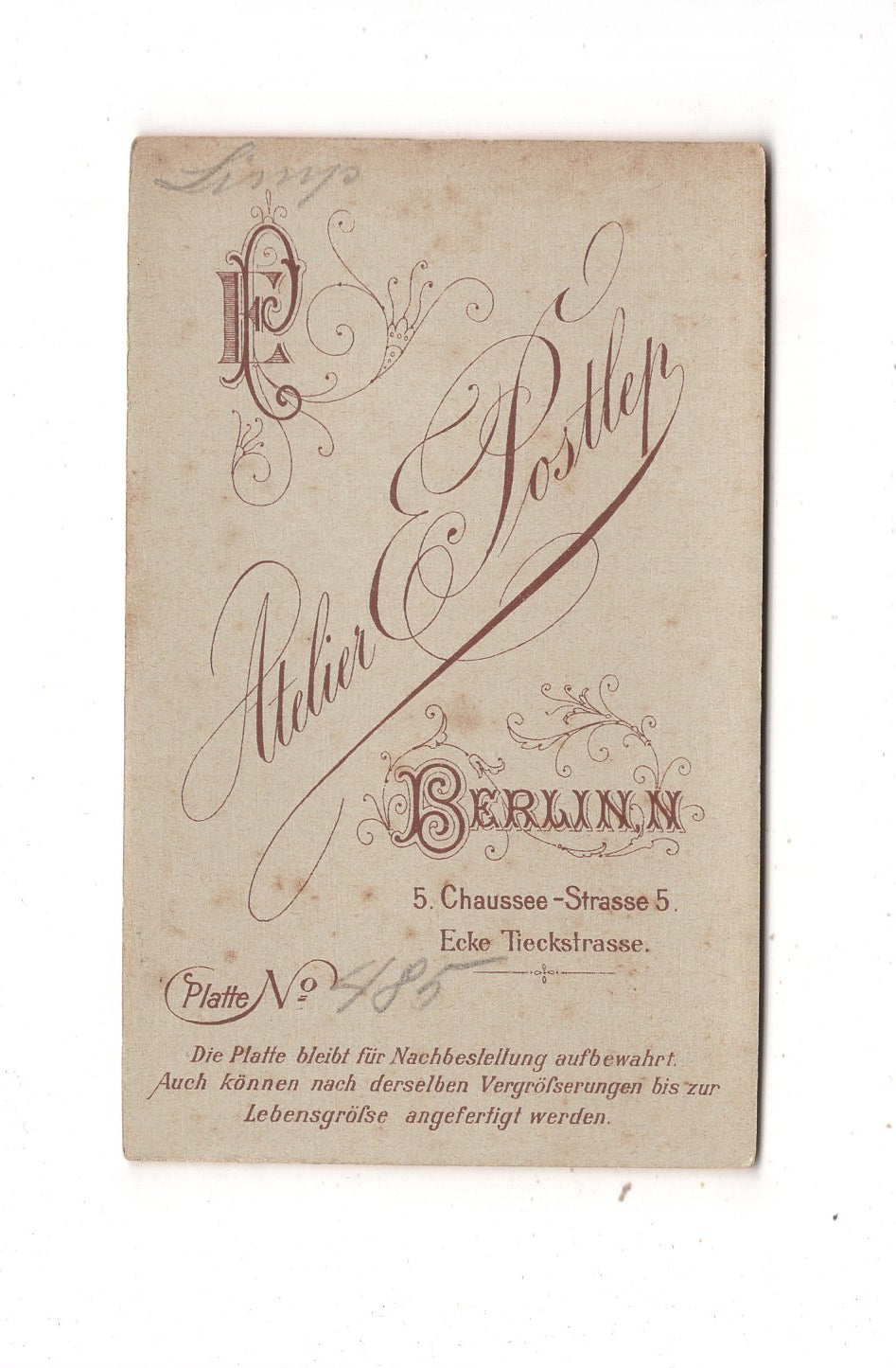 Fotografie Feines junges Mädchen - Berlin um 1900 / CDV M1-37