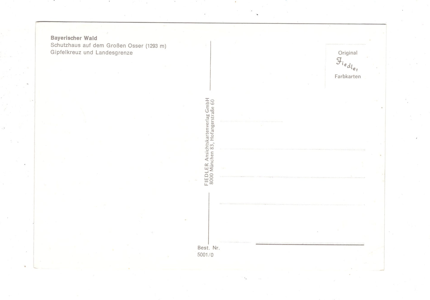 Ansichtskarte Bayerischer Wald / Schutzhaus auf dem Großen Osser / K1-51