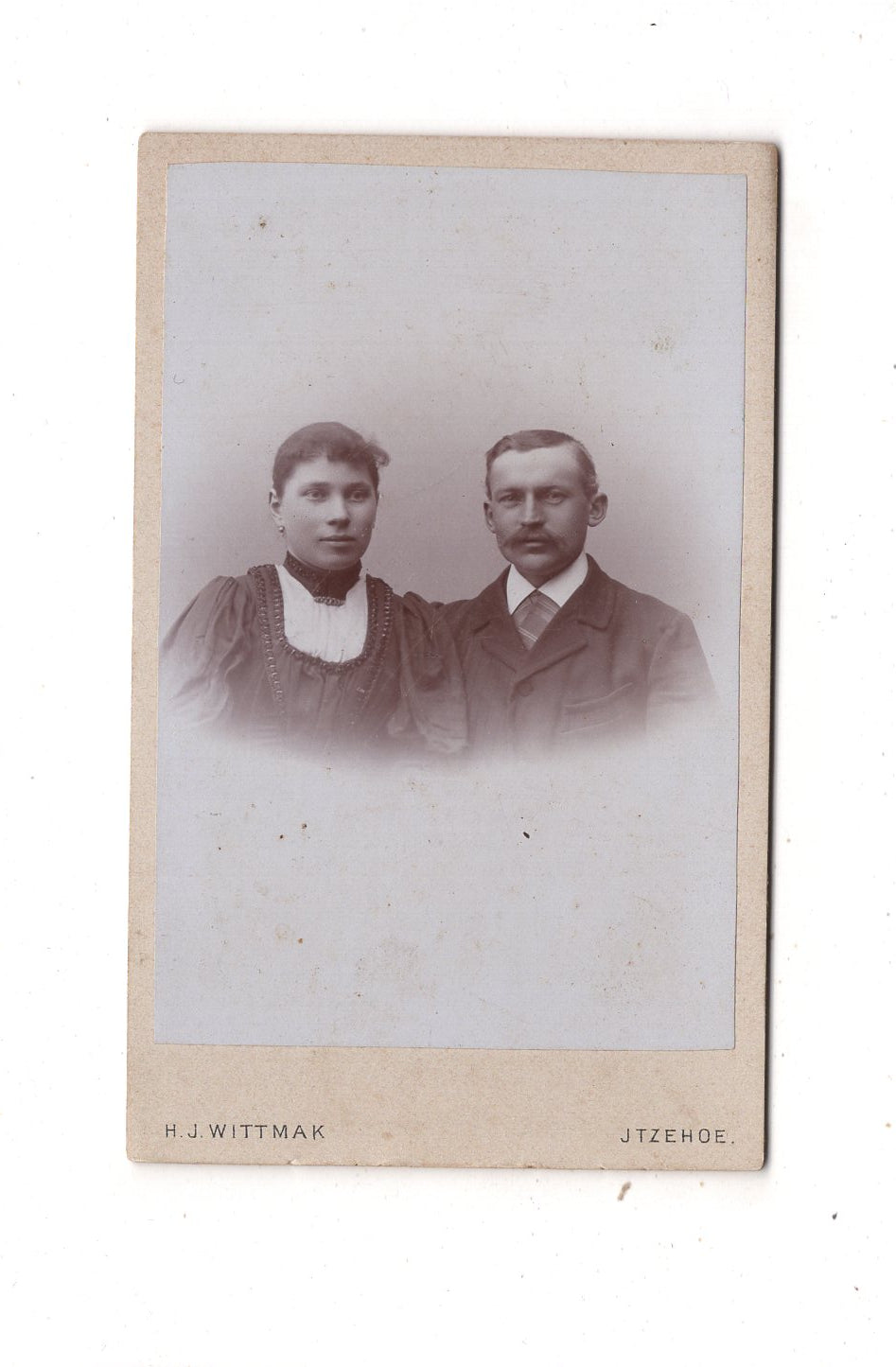 Fotografie Feines Paar - Itzehoe 1890er / CDV L1-36