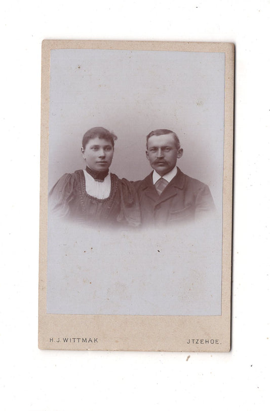 Fotografie Feines Paar - Itzehoe 1890er / CDV L1-36