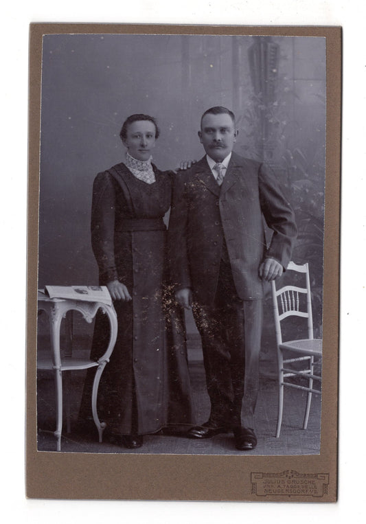 Fotografie Feines Paar / benannt - Neugersdorf 1900er / CAB X-24