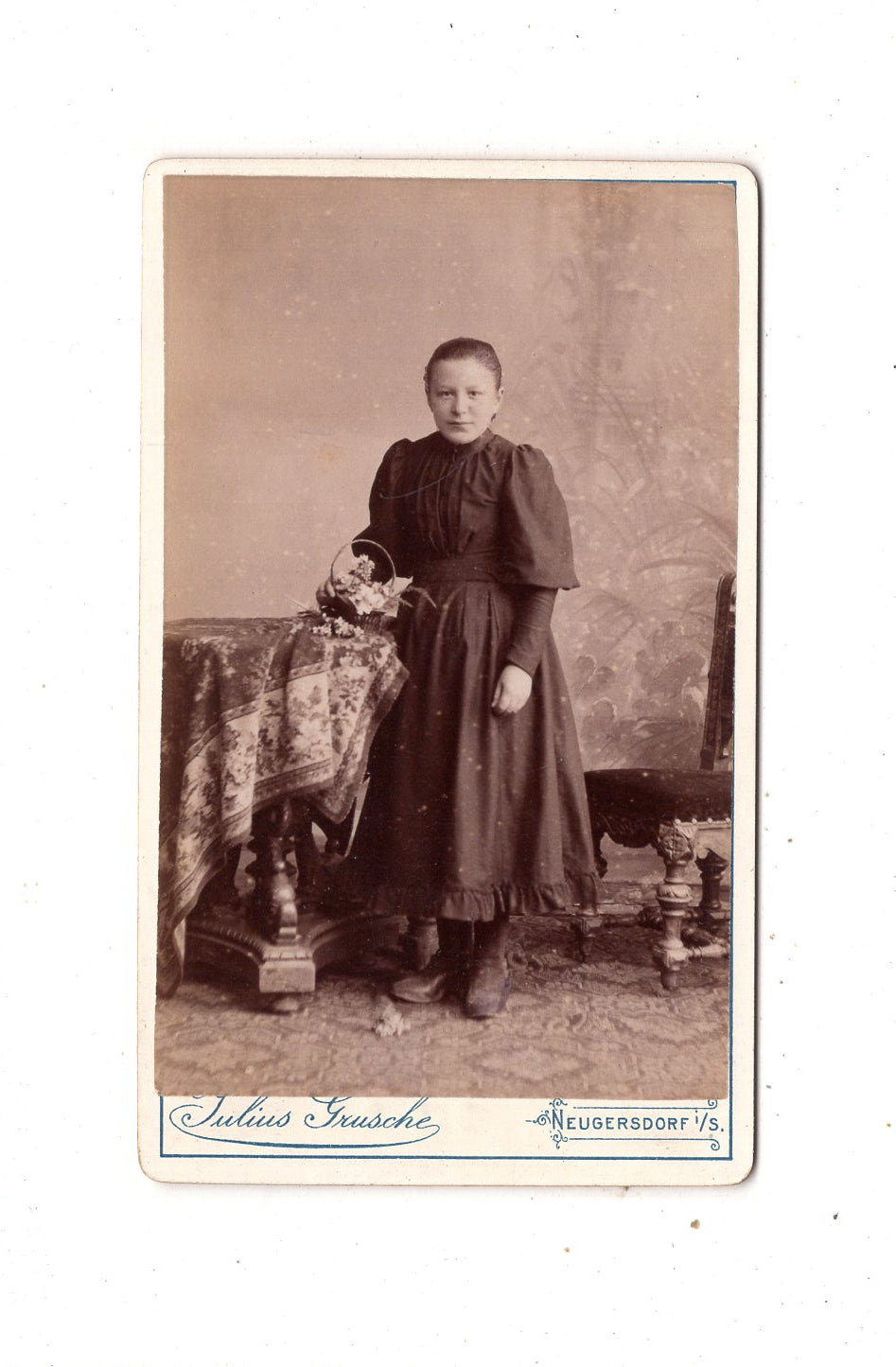 Fotografie Feines junges Mädchen - Neugersdorf 1890er