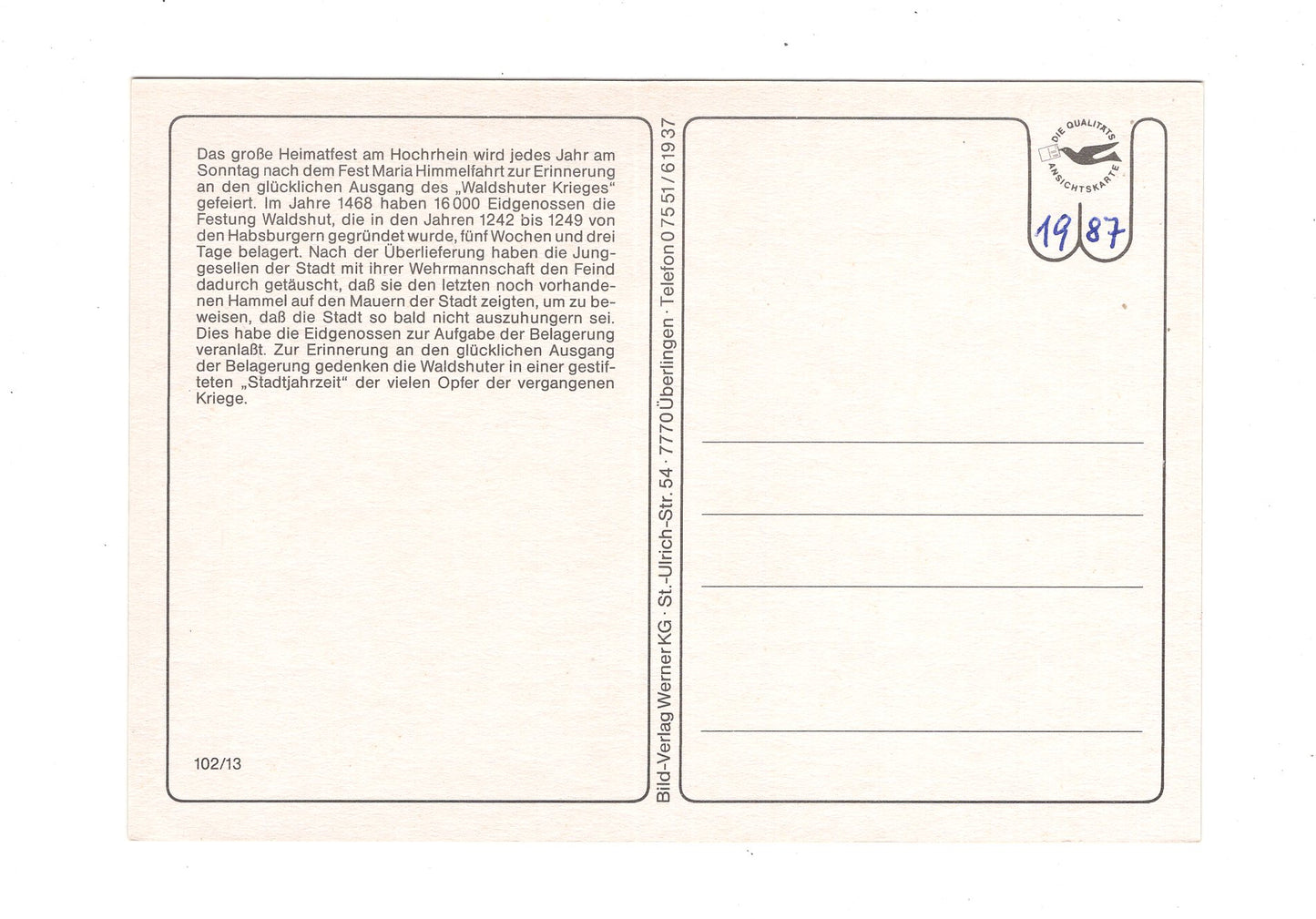 Ansichtskarte Waldshut / Waldshuter Chilbi