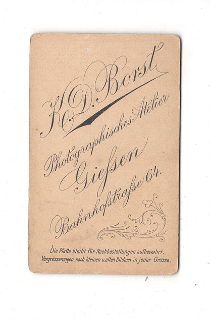 Fotografie Feines junges Mädchen - Gießen 1890er / CDV M1-37