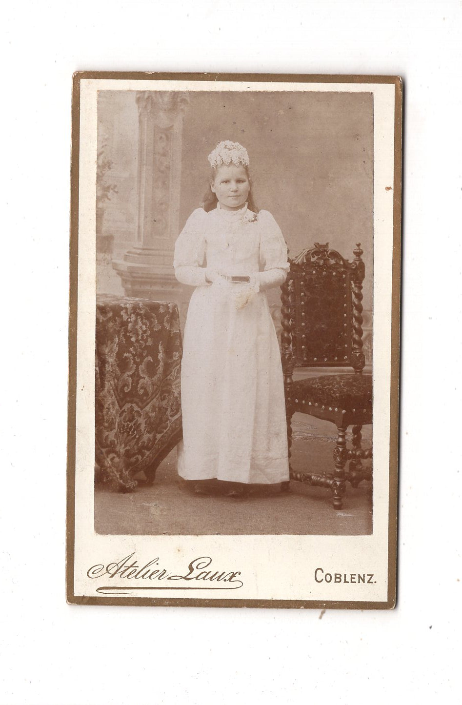 Fotografie Feines junges Mädchen - Koblenz 1890er / CDV N1-01