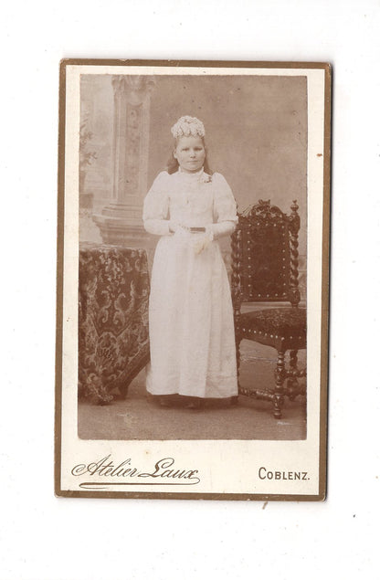 Fotografie Feines junges Mädchen - Koblenz 1890er / CDV N1-01