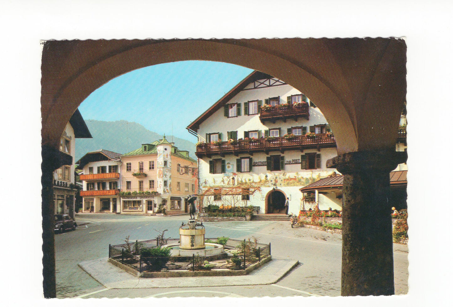 Ansichtskarte St. Gilgen mit Mozartbrunnen / Österreich