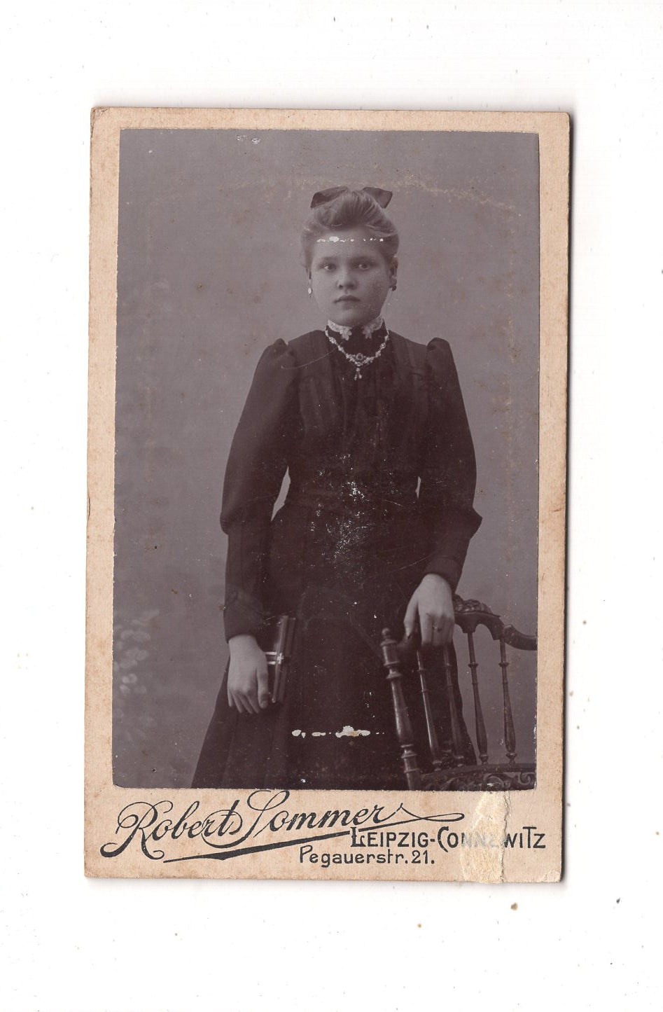 Fotografie Feines junges Mädchen - Leipzig-Connewitz um 1900
