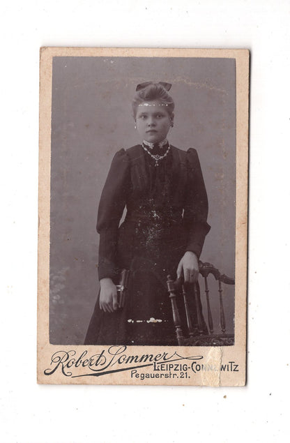 Fotografie Feines junges Mädchen - Leipzig-Connewitz um 1900