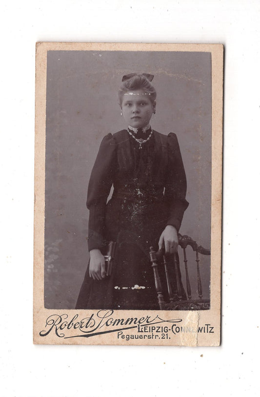 Fotografie Feines junges Mädchen - Leipzig-Connewitz um 1900