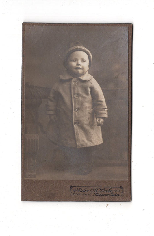 Fotografie Niedlicher kleiner Junge - Hannover-Linden 1910er / CDV M1-18