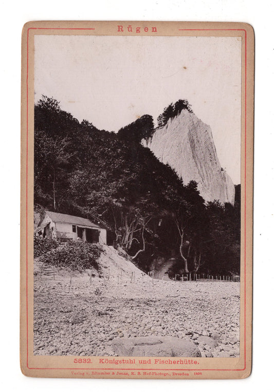Fotografie Rügen / Königsstuhl und Fischerhütte - 1893 / CAB V-22
