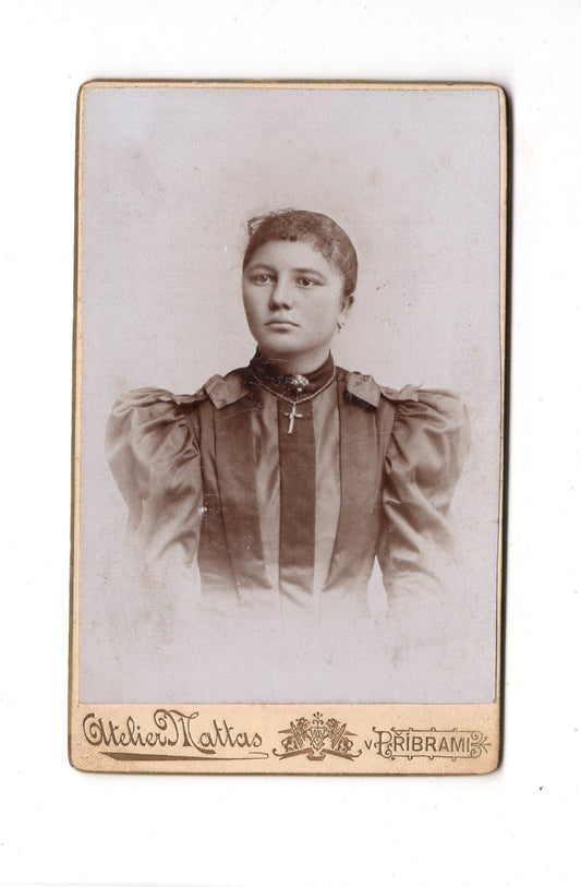 Fotografie Damenportrait - Pribram um 1900 / CDV C1-15