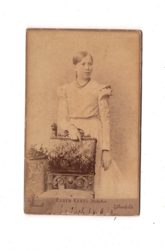 Fotografie Feines junges Mädchen - Kassel / Elberfeld um 1880 / CDV N1-01