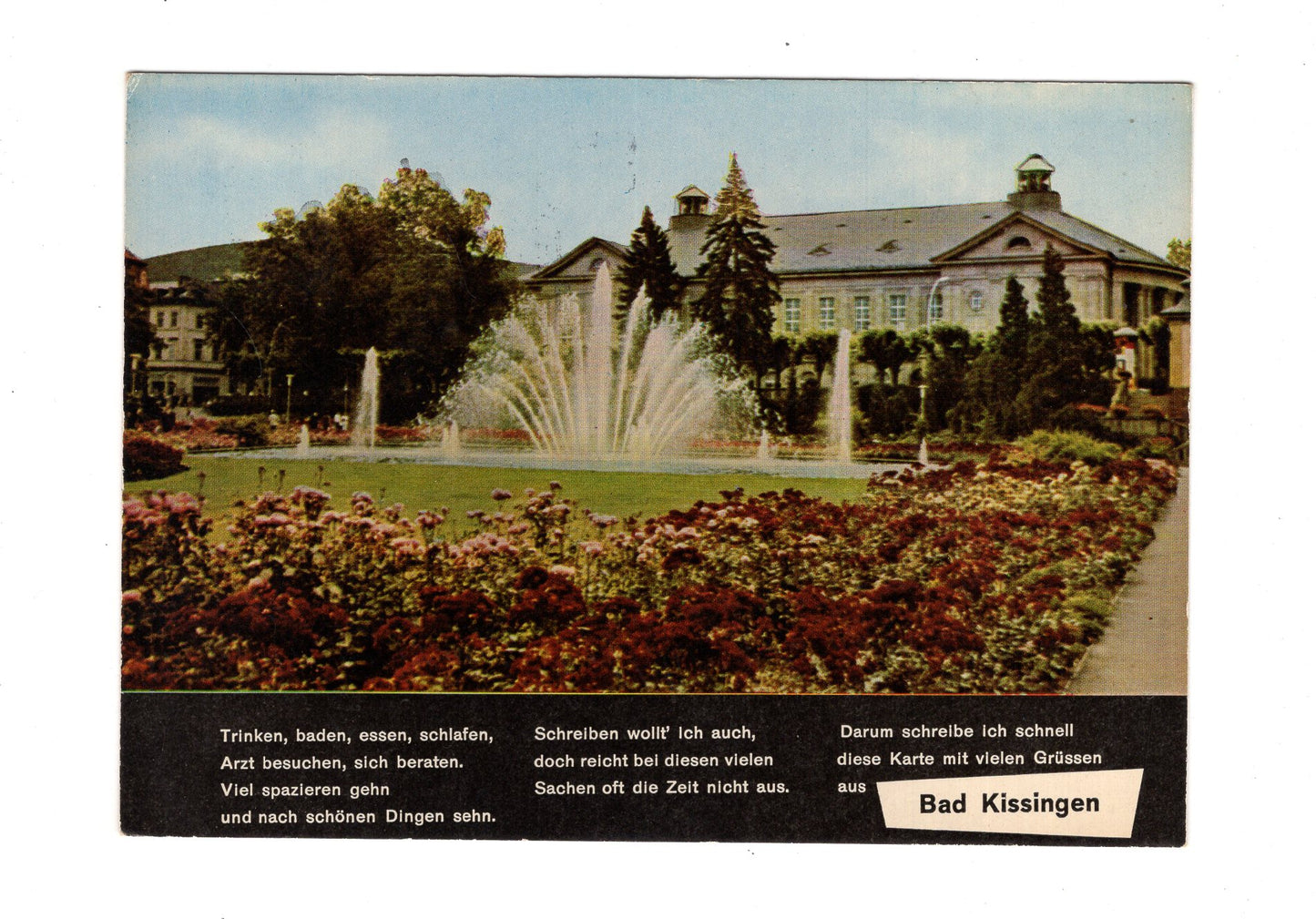 Ansichtskarte Bad Kissingen / Partie im Rosengarten mit Regentenbau