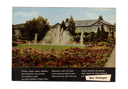 Ansichtskarte Bad Kissingen / Partie im Rosengarten mit Regentenbau