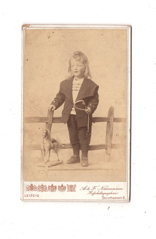 Fotografie Niedlicher kleiner Junge - Leipzig 1890er / CDV M1-18