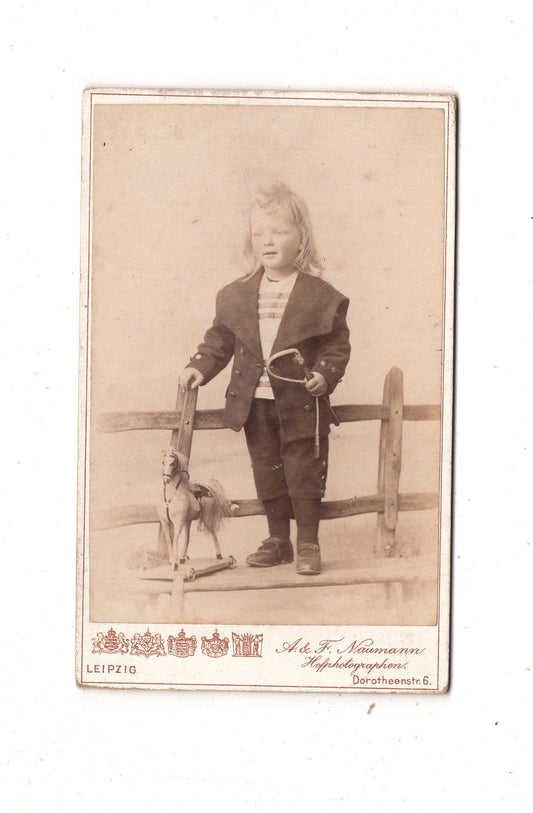 Fotografie Niedlicher kleiner Junge - Leipzig 1890er / CDV M1-18