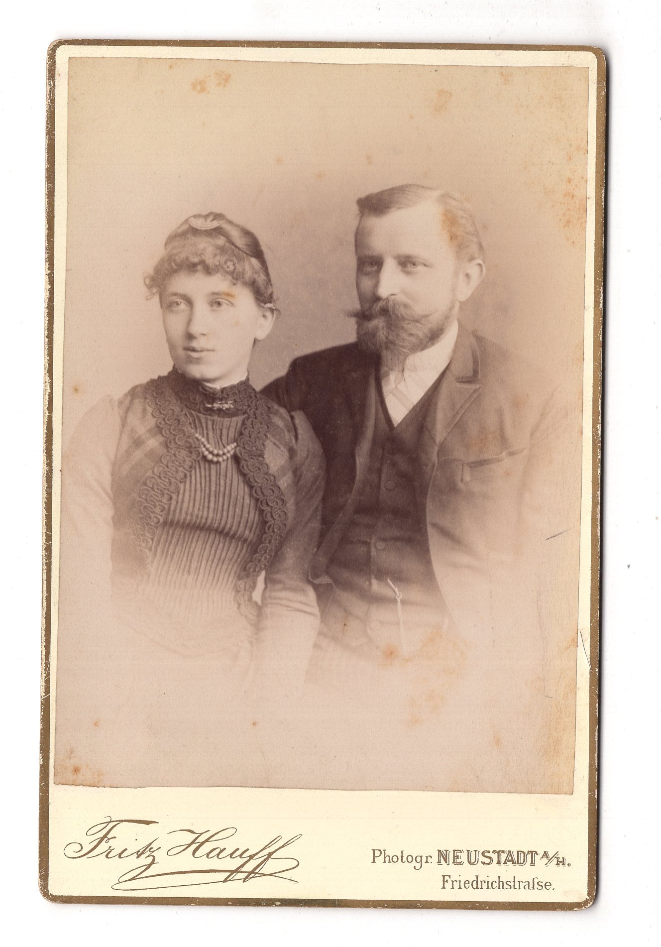 Fotografie Feines Paar - Neustadt a. H. 1880er / CAB X-24