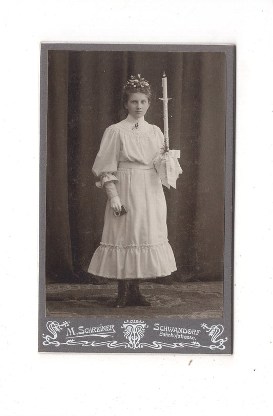 Fotografie Feines junges Mädchen - Schwandorf 1900er / CDV N1-01