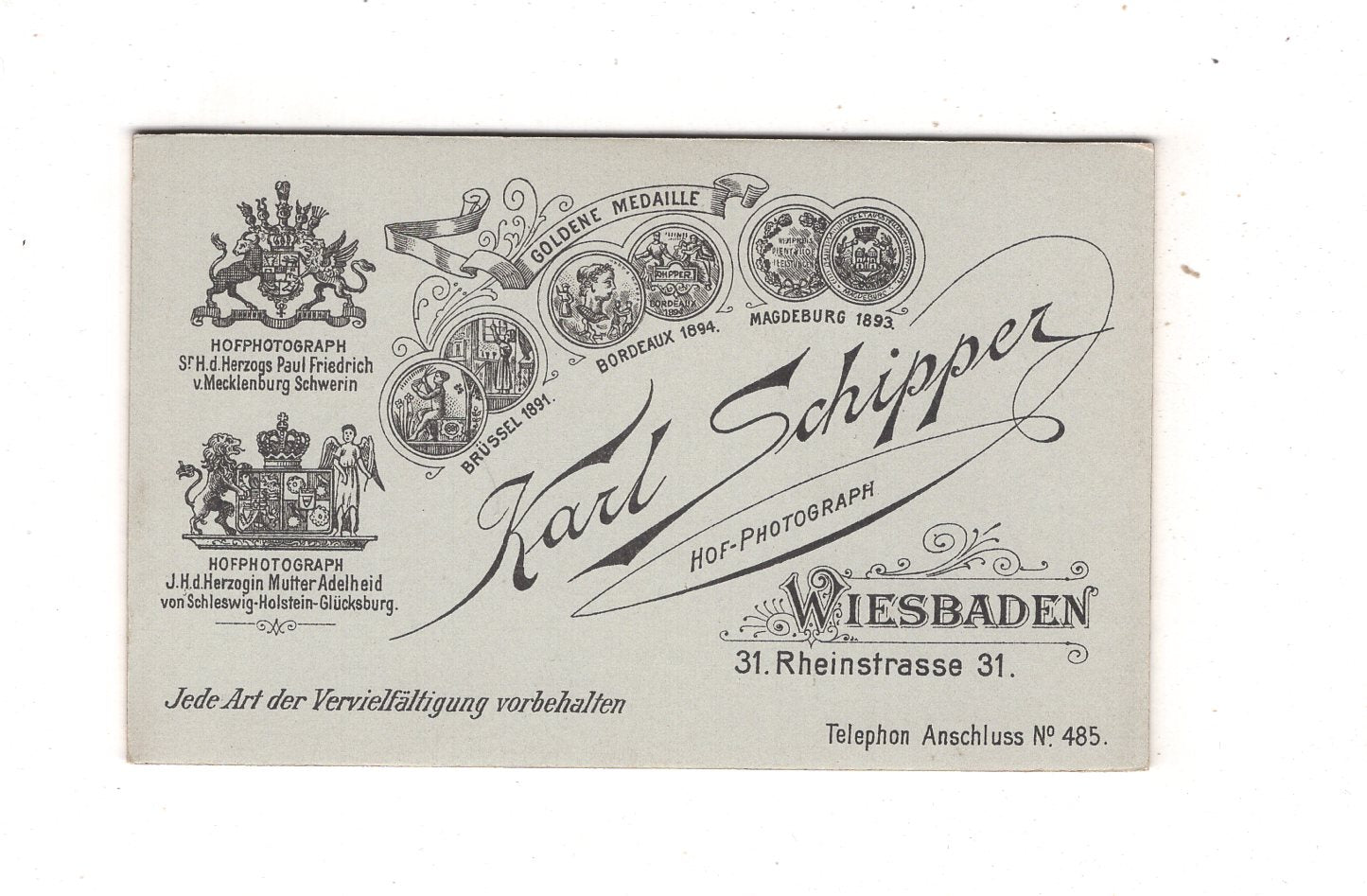 Fotografie Feines Paar - Wiesbaden 1890er / CDV L1-36