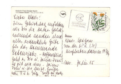 Ansichtskarte Baden-Baden / Klinik Dr. Franz Dengler Nachf.