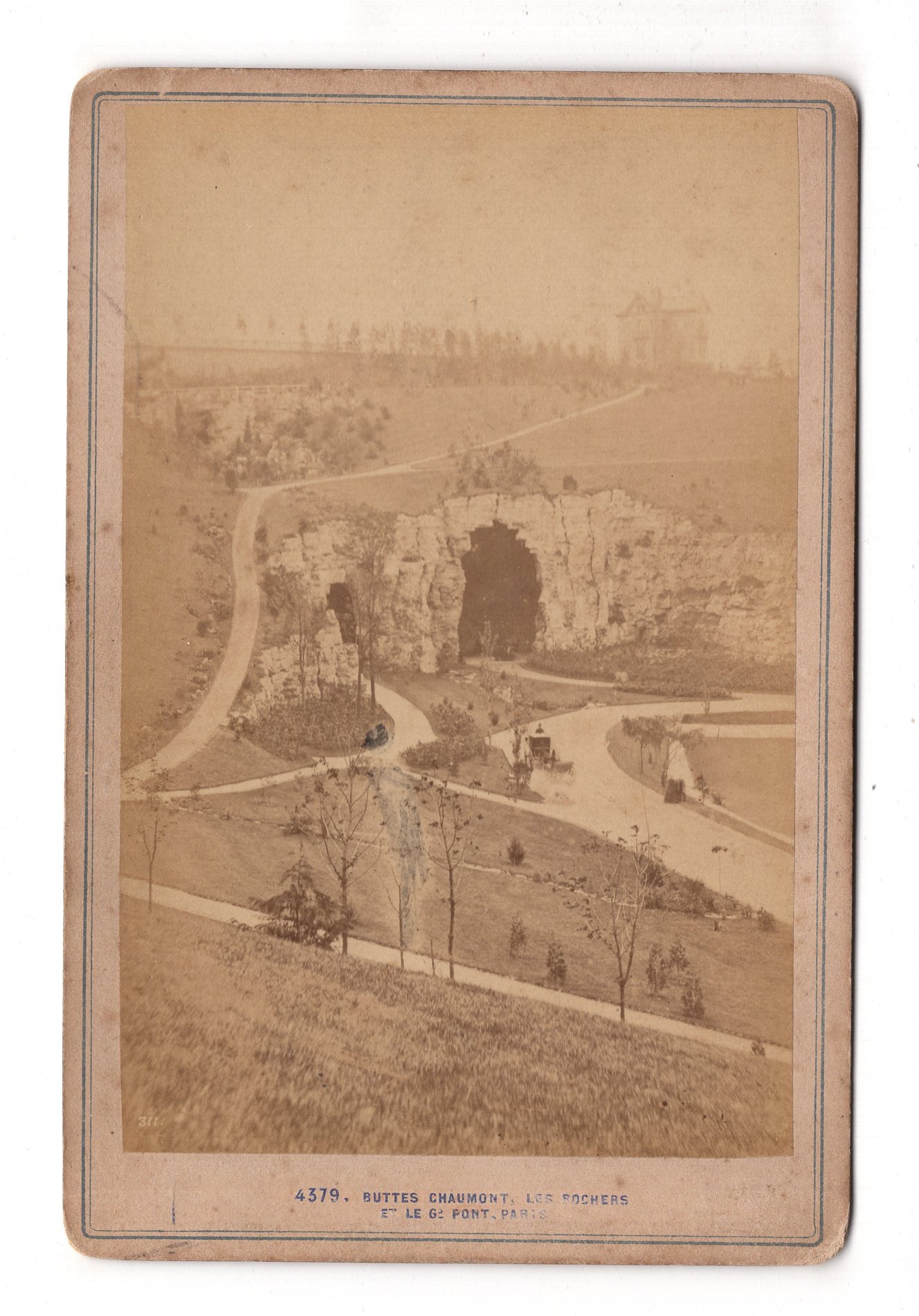 Fotografie Paris / Buttes Chaumont / Les Rochers / Frankreich - um 1880 / CAB V-22