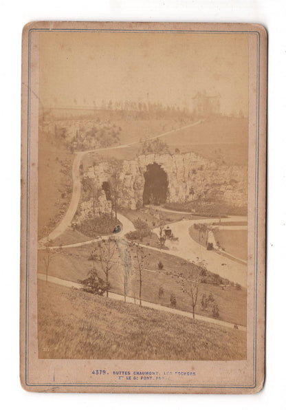 Fotografie Paris / Buttes Chaumont / Les Rochers / Frankreich - um 1880 / CAB V-22