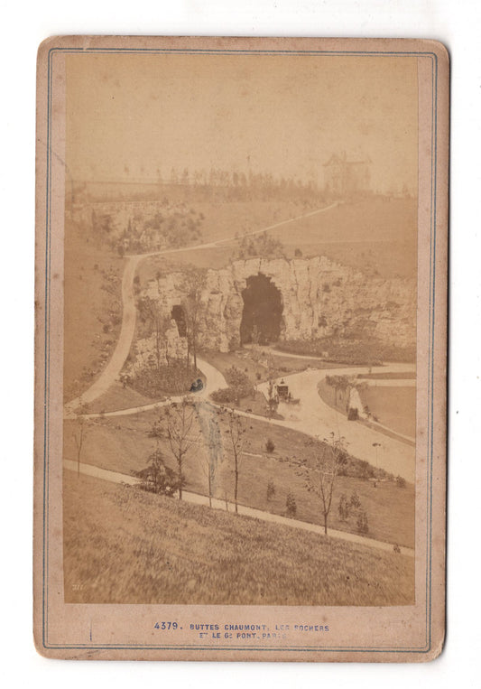 Fotografie Paris / Buttes Chaumont / Les Rochers / Frankreich - um 1880 / CAB V-22