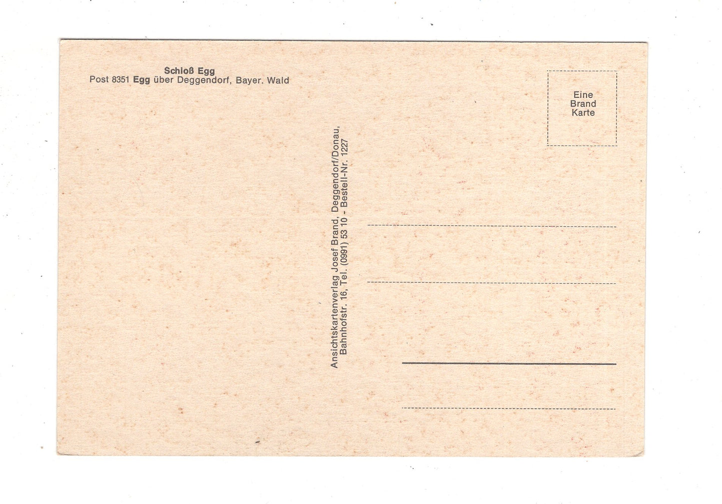 Ansichtskarte Schloss Egg / Bayerischer Wald / K1-51