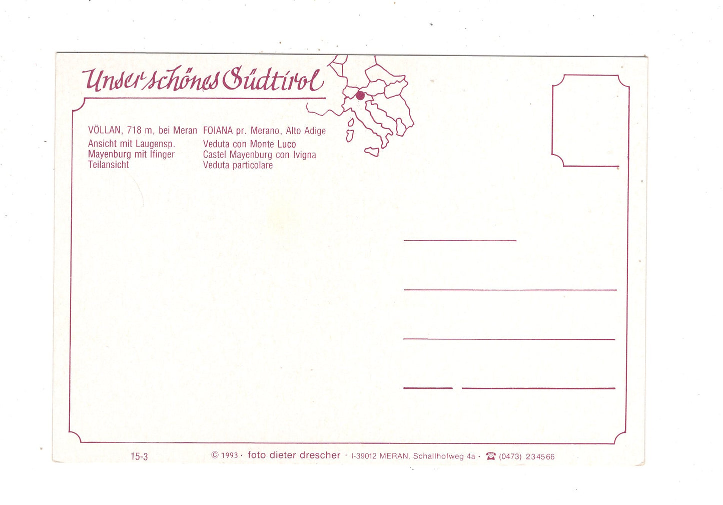 Ansichtskarte Völlan bei Meran / Italien / N1-58