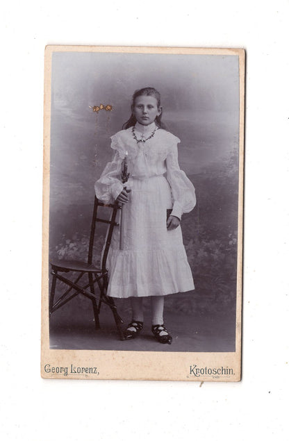 Fotografie Feines junges Mädchen - Krotoschin Krotoszyn 1890er / CDV N1-01